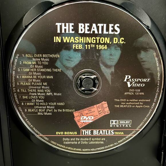 The Beatles in Washington D.C Feb. 11th, 1964 Concert DVD - Picture 5 of 5